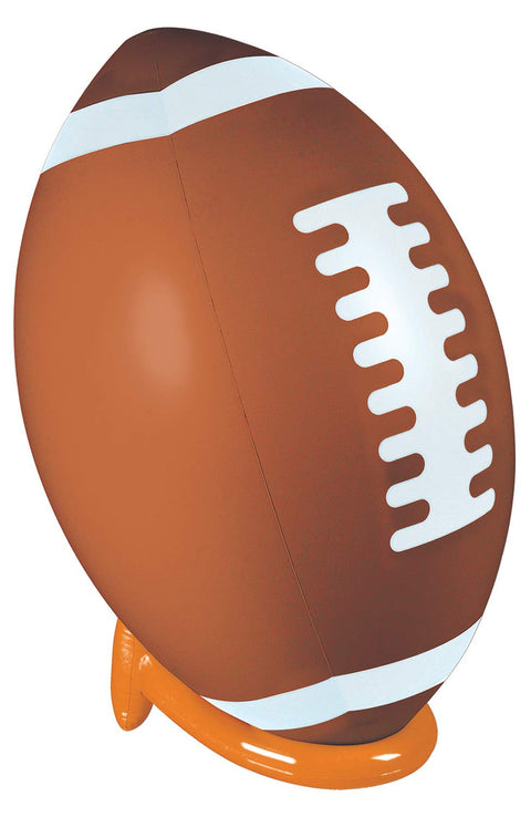 Beistle Inflatable Football & Tee Set, Large Game Day Accessories for Sports Theme Photo, Football Party Favors & Athletic Decor, 3’ 3" ball & 16" Tee
