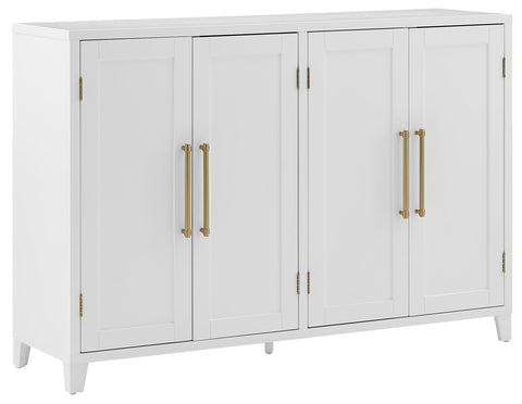 Crosley Furniture Roarke Modern Sideboard Buffet Cabinet with Storage, Dining Room Furniture, White