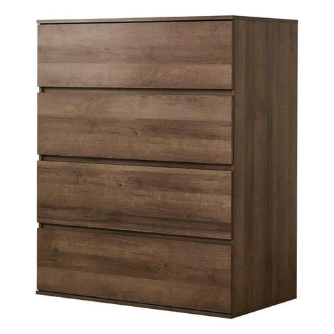 Klair Living Liv 4-Drawer Contemporary Engineered Wood Chest in Walnut Brown