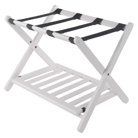 Winsome Reese Luggage Rack with Shelf, for Guest Room, No Assembly, White