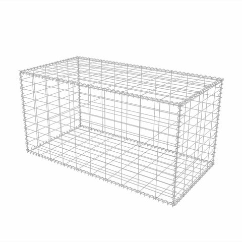 vidaXL Gabion Basket – Welded Steel Mesh Cage for Garden, Outdoor Landscape, Retaining Wall, Fencing, Rock or Stone Barrier, Plant Protector, Root Guard, Gopher & Squirrel Proof, 39.4"x19.7"x19.7"