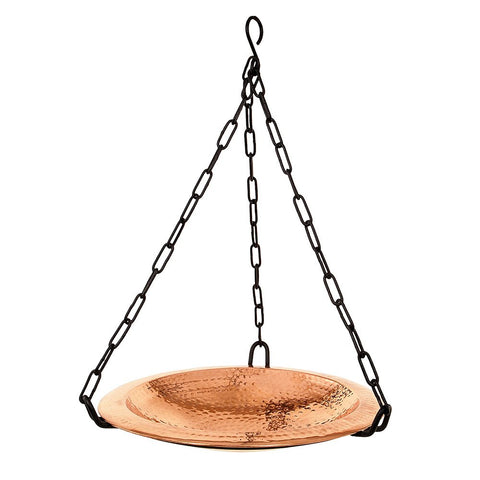 Achla Designs BBH-02CP Hammered Hanging birdbath Bowl, Polished Copper