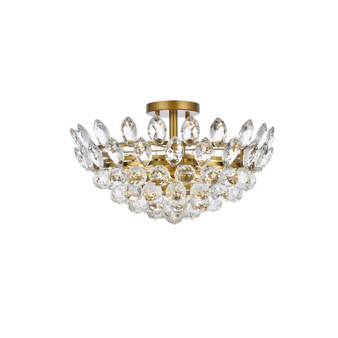 Elegant Lighting Indoor Modern Home Decorative Bright Emilia 18 inch Flush Mount in Brass