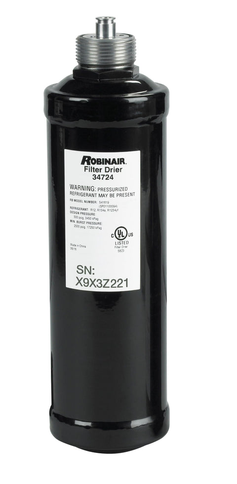 Robinair 34724 A/C Recycling Filter-Drier Spin-On Replacement Filter - Compatible with 34288, 34288NI, 34788, 34788NI, 34788NI-H, 34888HD, 34988, 34988NI, 34998, AC1234-4/6/9 RRR Machines + More