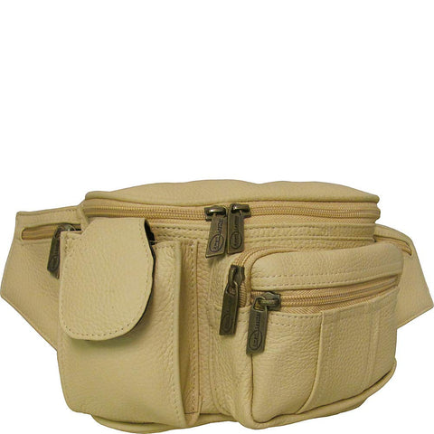 Leather Cell Phone/Fanny Pack (Beige)