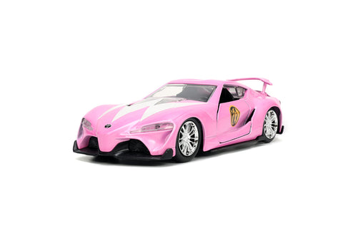 Jada Mighty Morphin Power Rangers 1:32 Toyota FT-1 Concept Die-cast Car with 1.65" Pink Ranger Figure, Toys for Kids and Adults