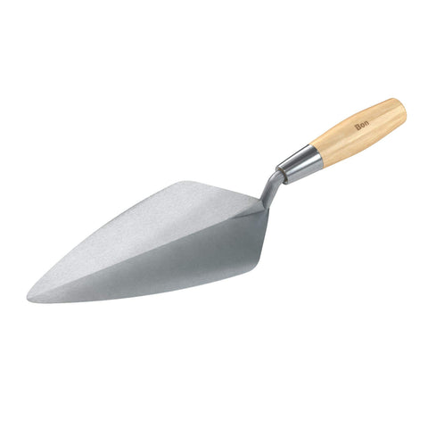 Bon 72-252 Brick Trowel - Carbon Steel Narrow London 11-inch Wood Handle - For Brick, Block and Stone Masonry Construction