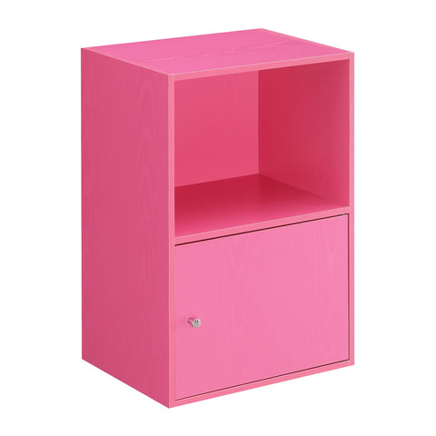 Convenience Concepts Xtra Storage 1 Door Cabinet with Shelf, Pink