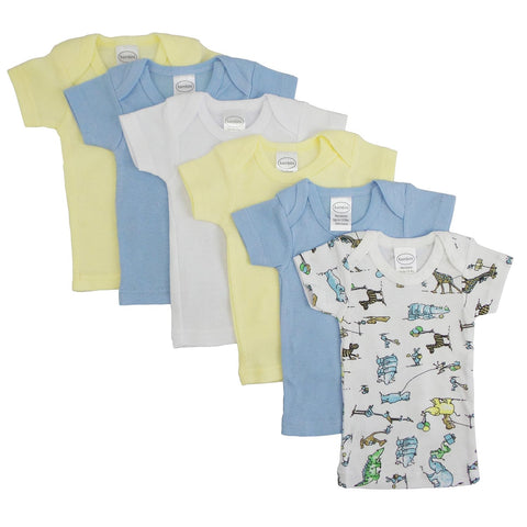 bambini Boys Pastel Variety Short Sleeve Lap T-Shirts 6 Pack