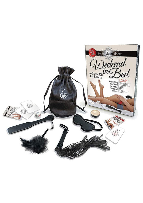 WEEKEND IN BED - By Little Genie - For an Exciting & Arousing Weekend of Intimacy | Behind Closed Doors Explore: 2 Card Games, Paddle, Feather, Blindfold & More...
