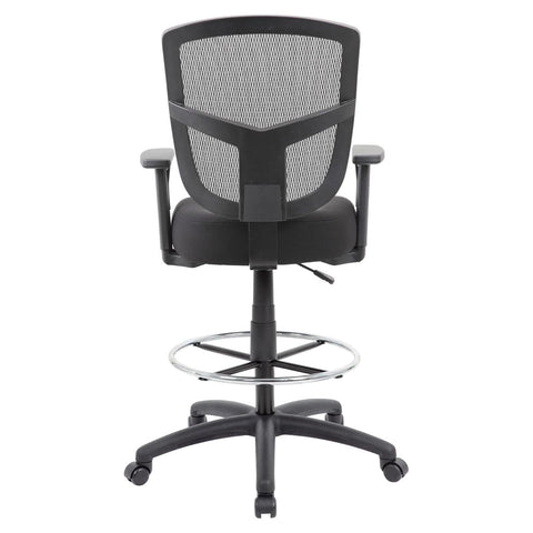 Oakestry Adjustable Black Drafting Stool Ergonomic Office Seating Contemporary Swivel Height Rolling Mobility Footring Support Comfortable Task Chair Durable Upholstery Compact Workspace Solution