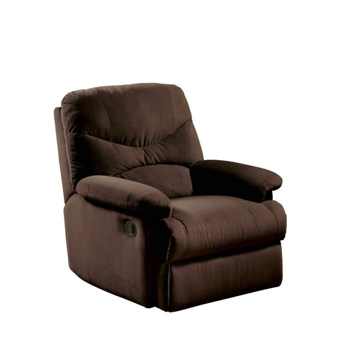 FastFurnishings Comfortable Recliner Chair in Chocolate Brown Microfiber Upholstery