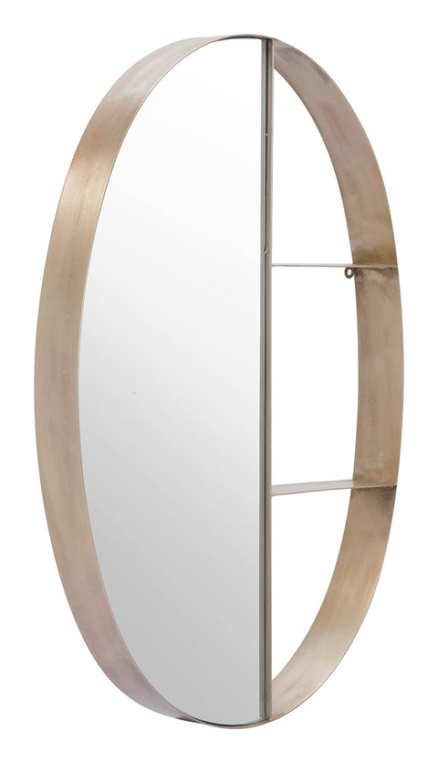 Zuo Modern Latitude Oval Shelf Mirror Antique Bronze