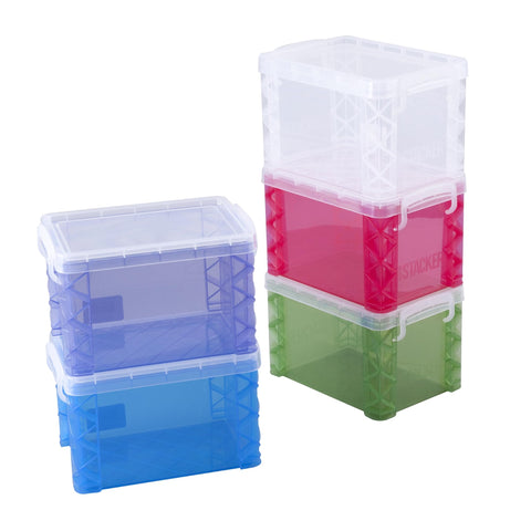 Super Stacker Index Card Box, 4 x 6 Inch Index Cards File Box, Note Holder, Index Card Holder, Flash Card Holder, Perfect for 4x6 Index Cards, Storage Organizer Container, Assorted Colors, 1 Count