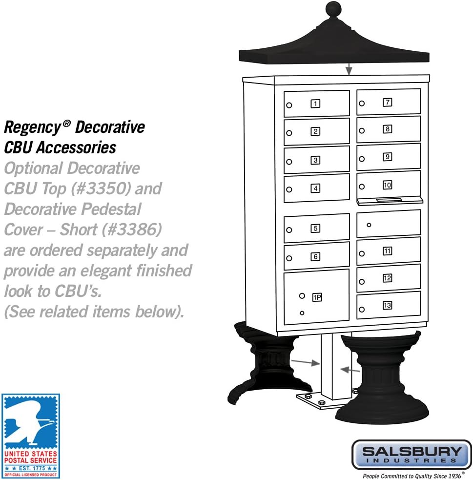 Salsbury Industries 3313BLK-U 13 B Size Doors, United States Postal Access Type IV Cluster Box Unit, Black