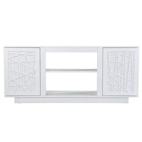 SEI Furniture Delgrave Two-Door Storage 60" Media TV Stands, White