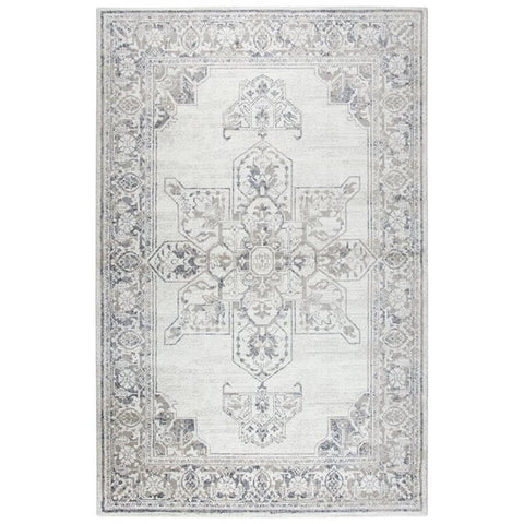 Rizzy Home Alora Decor Swagger 6'7" x 9'6" Motif Distress Natural/Beige/Gray Area Rug