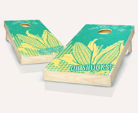 Skip's Garage Oh Shucks Cornhole Set - 2x4 Boards (All Weather Bags) - Include Case + Score Tower