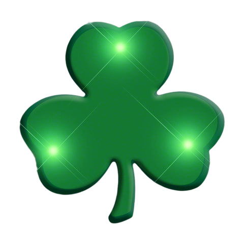 Jade Shamrock Flashing Body Light Lapel Pins for St. Patrick’s Day by Blinkee