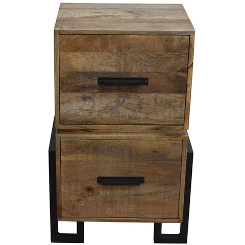 Moti Anaheim Katy Filing Cabinet in Modern Brown Finish on Solid Wood