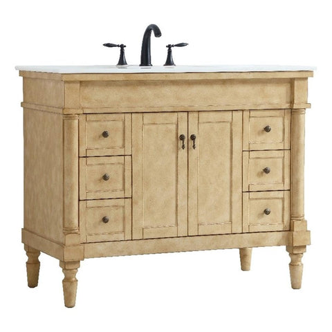 Elegant Kitchen and Bath Lexington 42" Solid Wood Bathroom Vanity in Beige