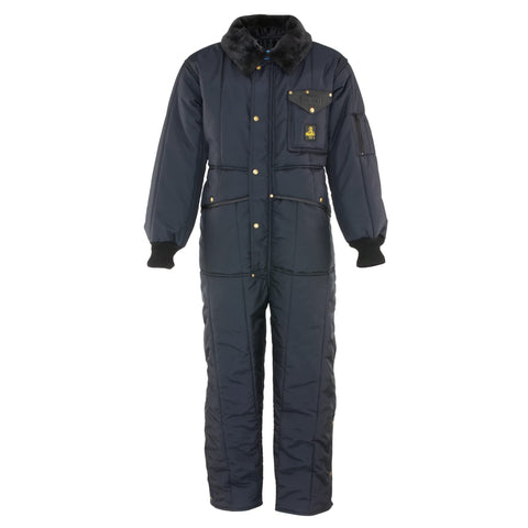 RefrigiWear Insulated Coveralls for Men -50°F Rated Winter Coveralls - Water-Repellent & Wind-Resistant Freezer Suit - Navy - 3X-Large