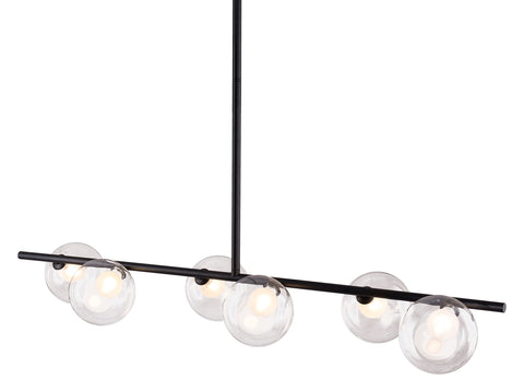 Zuo Keyoz Ceiling Lamp Black, Black Ceiling Lamp, Modern Style, Hardwired Standard Bracket, mounting hardwares Included, Steel, Lighting Ceiling Lamps, 47.2" W x 12.2" D x 55.1" H