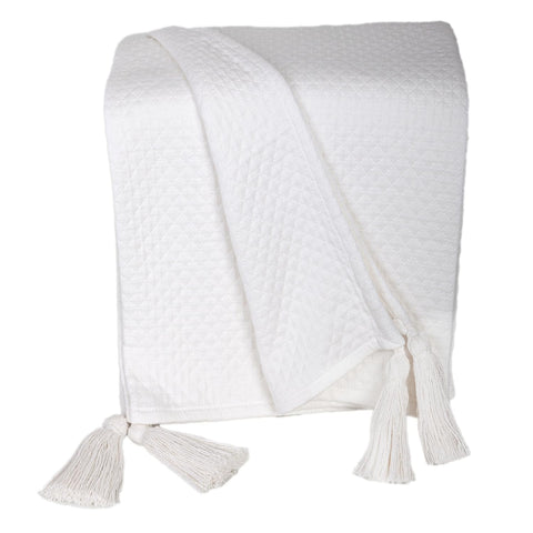 Parkland Collection Improve Your Living Area with The Pure Cotton-Made White Throw Blanket