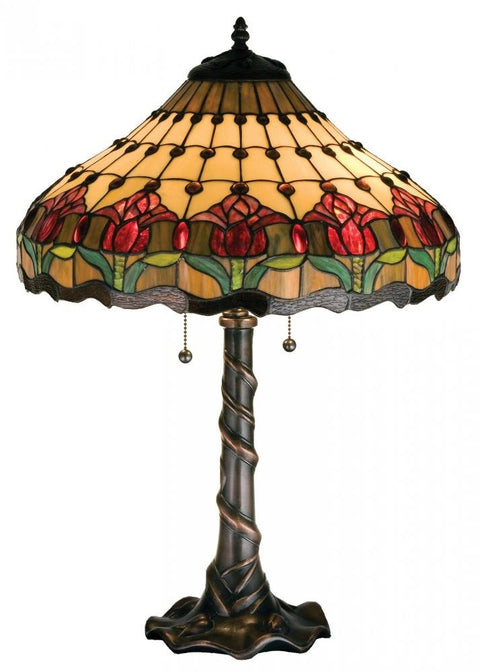 Meyda Tiffany 99270 Colonial Tulip Table Lamp, 25.5" H