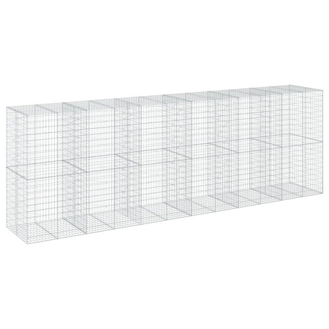 vidaXL Gabion basket with lid 600x100x200cm galvanized iron, gabion wall, gabion retaining wall, gabion fence, gabion, gabion cage