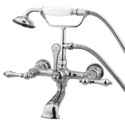Elements of Design Hot Springs DT5521AL Wall Mount Clawfoot Tub Filler with Hand Shower, Polished Chrome