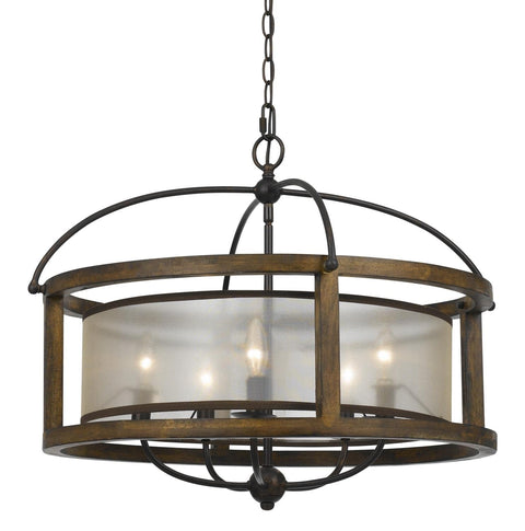 Cal Lighting FX-3536/5 Restoration Five Light Chandelier from Round Collection in Bronze/Dark Finish, 26x26x20.50