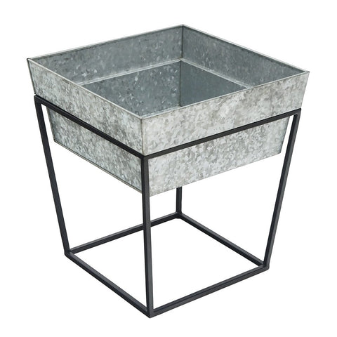 Achla Designs Arne Plant Stand, 14"H with Deep Galvanized Planter Tray