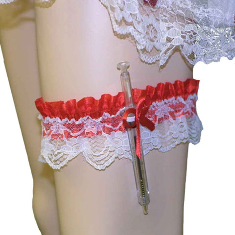 Forum Novelties Nurse Garter with Hypodermic Needle,Red / White,One Size
