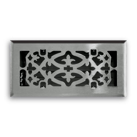 Truaire, Satin Nickel, 4 x 12-Inch C164-OSN 04X12(Duct Opening Measurements) Decorative Grille Ornamental Scroll Floor Diffuser, Finish