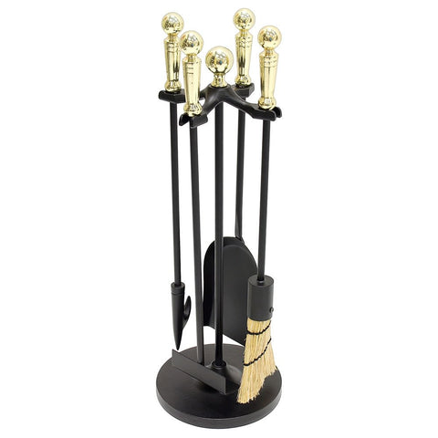Minuteman International Paxton 4-piece Mini Fireplace Stove Tool Set, Polished Brass