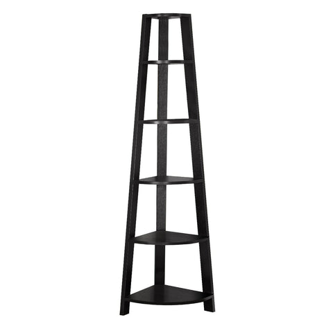 Monarch Specialties Corner Bookcase, 72" H, Cappuccino
