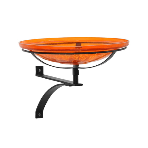Achla Designs 14" Mandarin Crackle Glass Birdbath with Wall Bracket