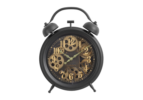 Monarch Specialties I 9014 Clocks, 12" Round, Gear Mechanism, Table Clock, Brown, Transitional