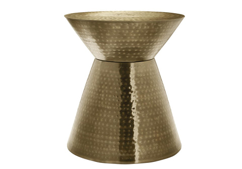 Monarch Specialties 3927 Accent Table, Drum, Side, End, Nightstand, Lamp, Living Room, Bedroom, Gold Metal Table-22 H Iron, 20" L x 20" W x 22" H