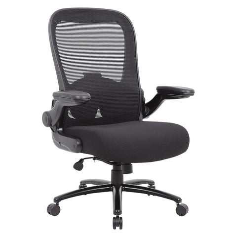 Oakestry Heavy Duty Flip Arm Breathable Mesh Task Chair 400-lb Weight Capacity Black Ergonomic Office Chair for Comfort and Support Sturdy Construction with Flip-up Armrests Ideal for Long Hours