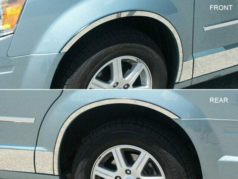 QAA is Compatible with 2008-2016 Chrysler Town & Country 4 Piece Stainless Wheel Well Accent Trim, Full Length WQ48895