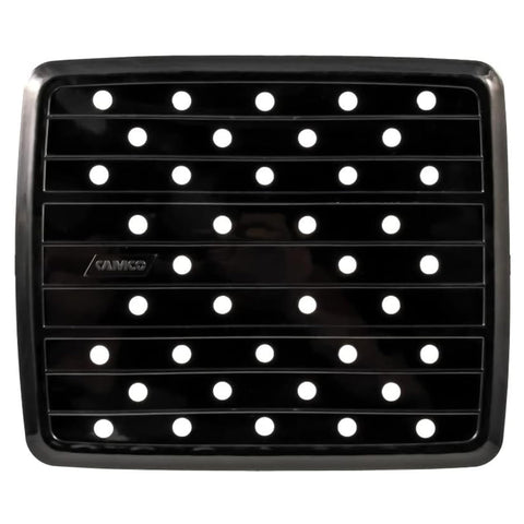 Camco Durable RV and Marine Sink Mat with Drain Holes - Compact Size Designed for RV, Camper, Trailer and Boat Sinks | Measures 10" x 11 ¾ " - Black (43721)