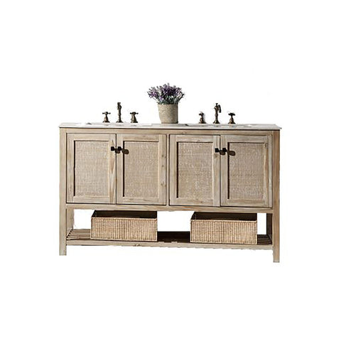 Legion Furniture WH5160 Bathroom Vanity, 60", White Wash