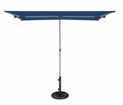 SimplyShade Capri Polyester Rectangle Balcony Umbrella in Platinum/Ocean Blue