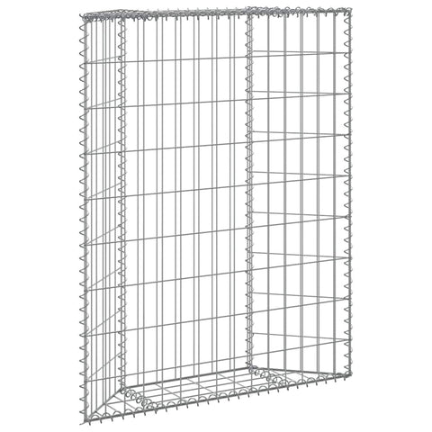 vidaXL Gabion Raised Bed - Galvanized Steel - ezium Shape - Versatile Plant Base - Ideal for Garden/Patio - Stable & Durable - Proof & Weather- - Silver - 31.5"x7.9"x39.4"