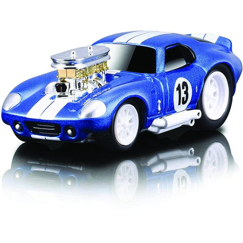 1965 Shelby Daytona Coupe #13 Blue Metallic with White Stripes 1/64 Diecast Model Car by Muscle Machines 15552