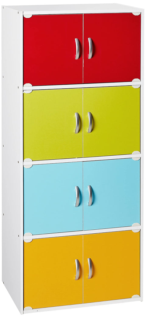 Hodedah Bookcase, 4 Shelf, Rainbow