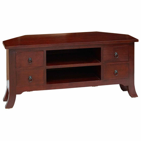 vidaXL TV Cabinet Brown 39.37 x 15.94 x 18.11 in Solid Mahogany Wood, Elegant Solid Wood Cabinet, Media Storage Unit, Durable Living Room Furniture, Mahogany Shelving for Indoor Use, Organization