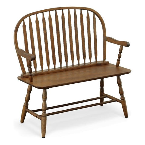 Carolina Classic Windsor Living Room Bench in American Oak